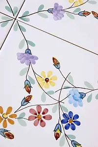 Bakgrundskakel, Färg flerfärgade, Stil hanverksmässig, Majolika, 20x20 cm, Yta halvblank